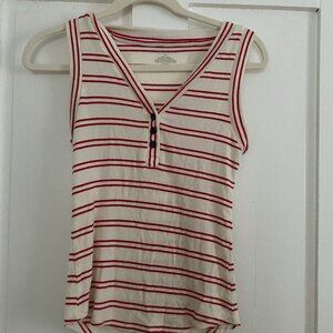 Summersalt red and white striped sleeveless tee